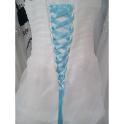 Lacet / ruban satiné : BLEU CIEL