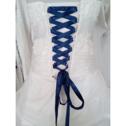 Lacet / ruban satiné : BLEU MARINE