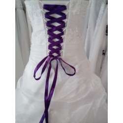 Lacet / ruban satiné : VIOLET FONCE