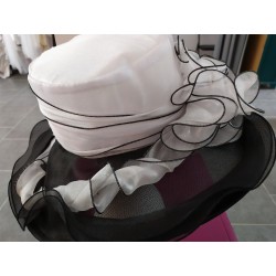 Chapeau organza : noir/blanc