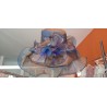 Chapeau organza : bleu/marron