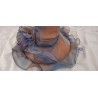 Chapeau organza : bleu/marron