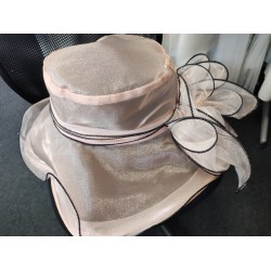 Chapeau organza : saumon