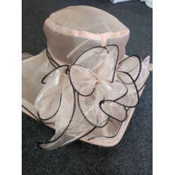 Chapeau organza : saumon