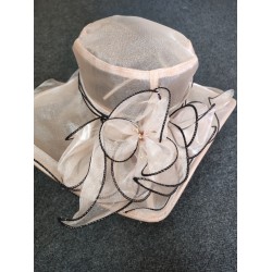 Chapeau organza : saumon