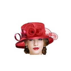 Chapeau organza : bordeaux
