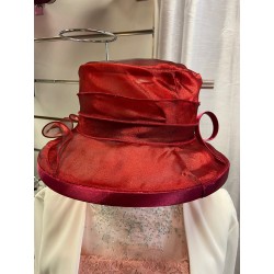 Chapeau organza : bordeaux