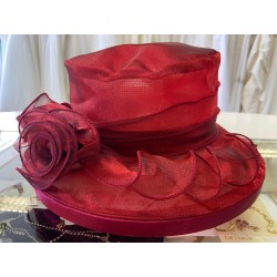 Chapeau organza : bordeaux